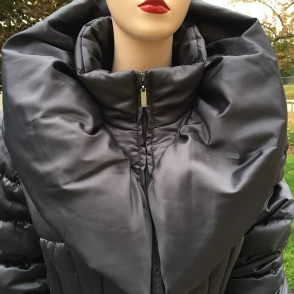 D.E.T.A.I.L.S INTL Quilted Puffy Belted Winter Coat - Picture 2 of 6